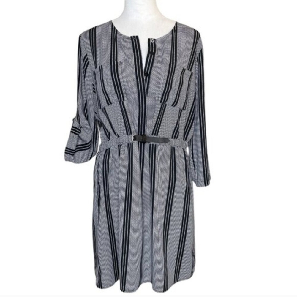 Delaine Black and White Shirt Dress Polka Dot Belted Stitchfix